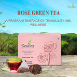 Kasika's Combo Pack of Rose Green & Tulsi Green Tea  Natural Fresh & Herbal Tea | Caffeine Free and No additives or artificial flavors